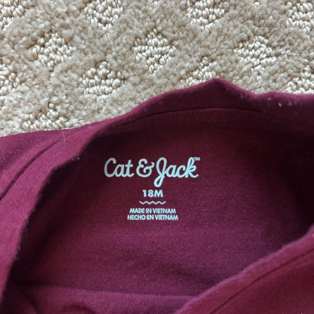 Cat & Jack Maroon Short Sleeve Tee